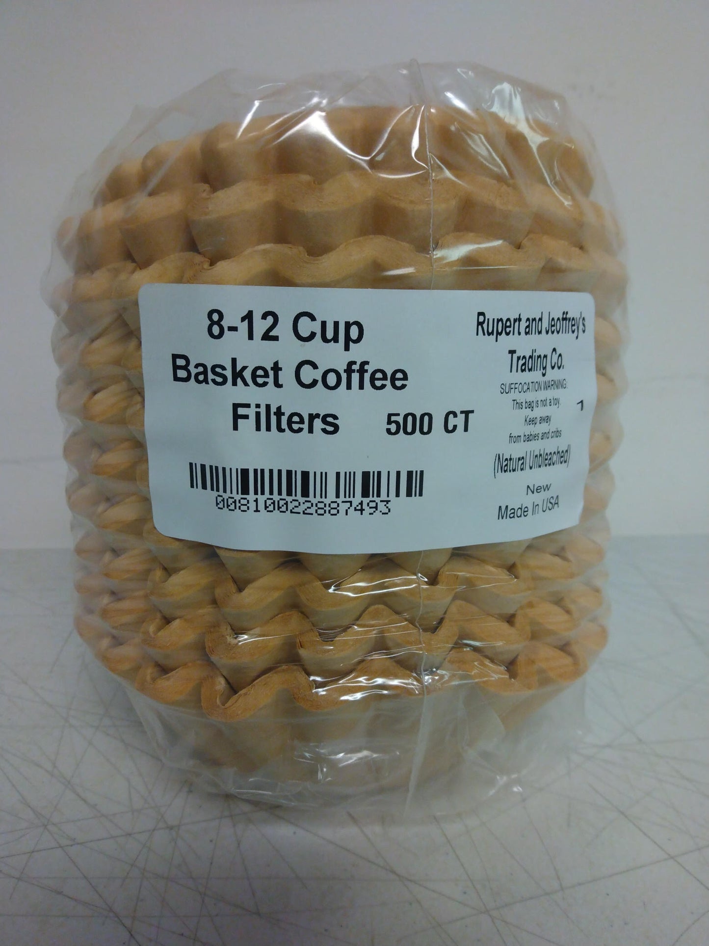 8-12 Cup Basket Coffee Filters (500) (Brown) UPC 810022887493