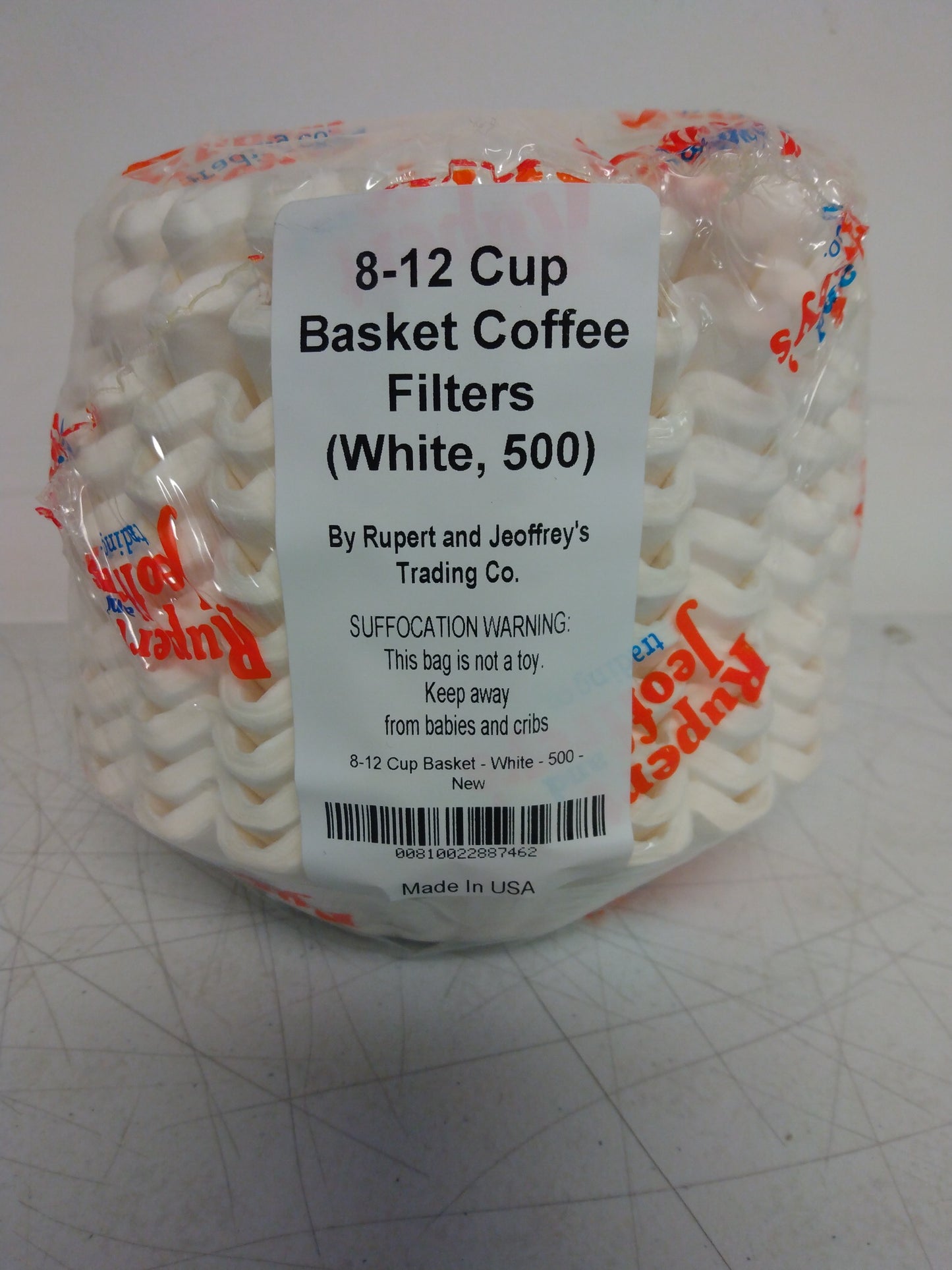8-12 Cup Basket Coffee Filters (500) (White) UPC 810022887462