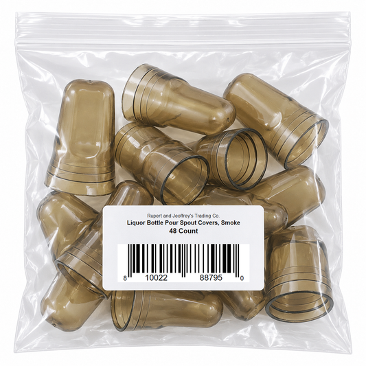 Liquor Bottle Pour Spout Covers, Smoke (48 Count) UPC: 810022887950