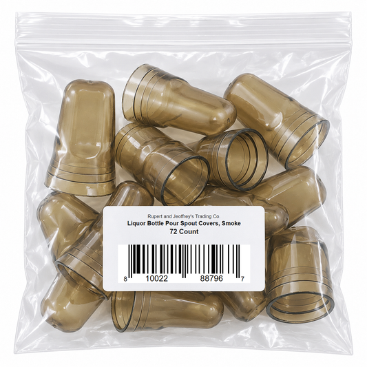 Liquor Bottle Pour Spout Covers, Smoke (72 Count) UPC: 810022887967